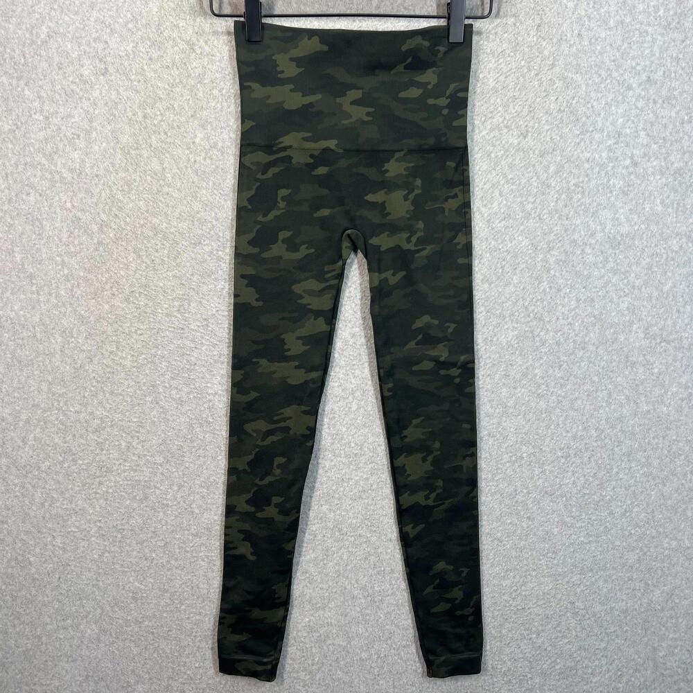 Spanx Assets High Waist Shaping Leggings Size XS FL4715 Camo Green Shapewear